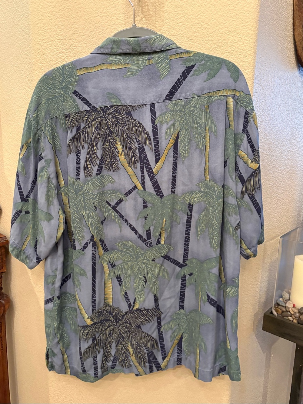 Tommy Bahama Men Short Sleeve 100% Silk Palm Tree Print Shirt Size Large - Picture 3 of 8